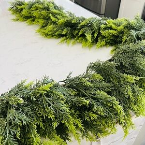 Festive Greenery Holiday Swag with Red Accents